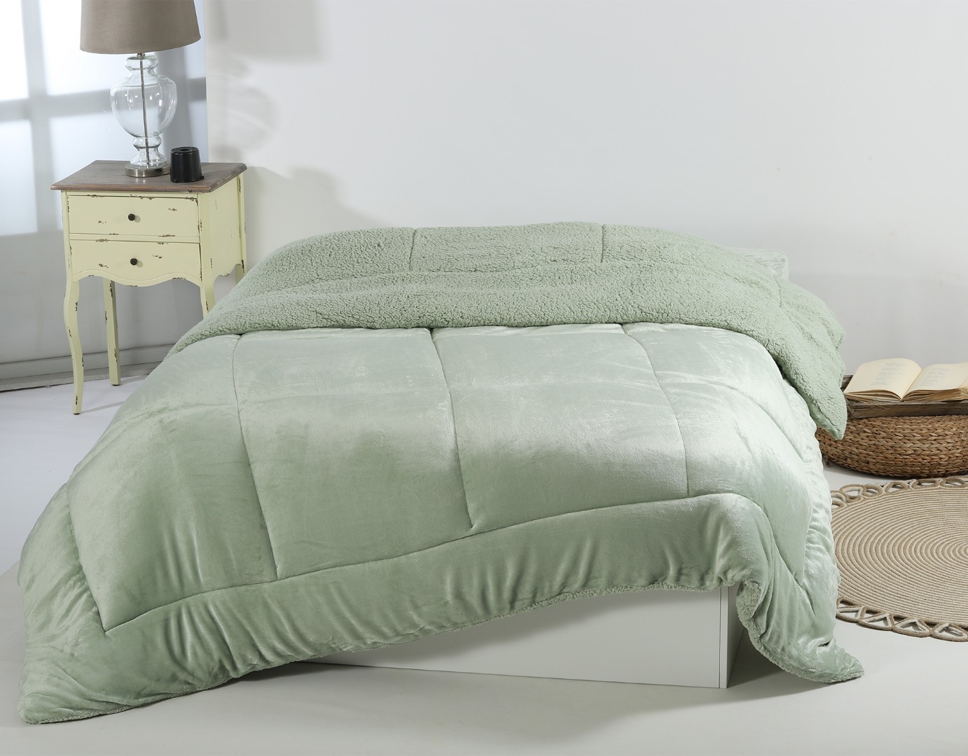 Κουβερτοπάπλωμα solid (220cm x 240cm) light green