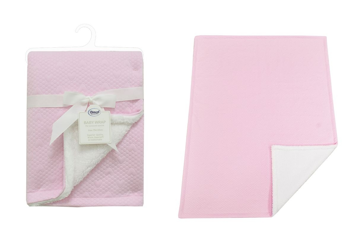 Κουβέρτα Air Layer Jacquard bebe 500 gr/m² Hearts 19 75X100 Pink 100% Polyester