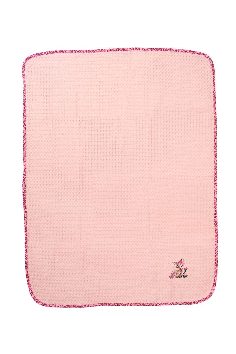 Κουβέρτα Πικέ Με Κέντημα bebe Deer 196 100X160 Pink 100% Cotton