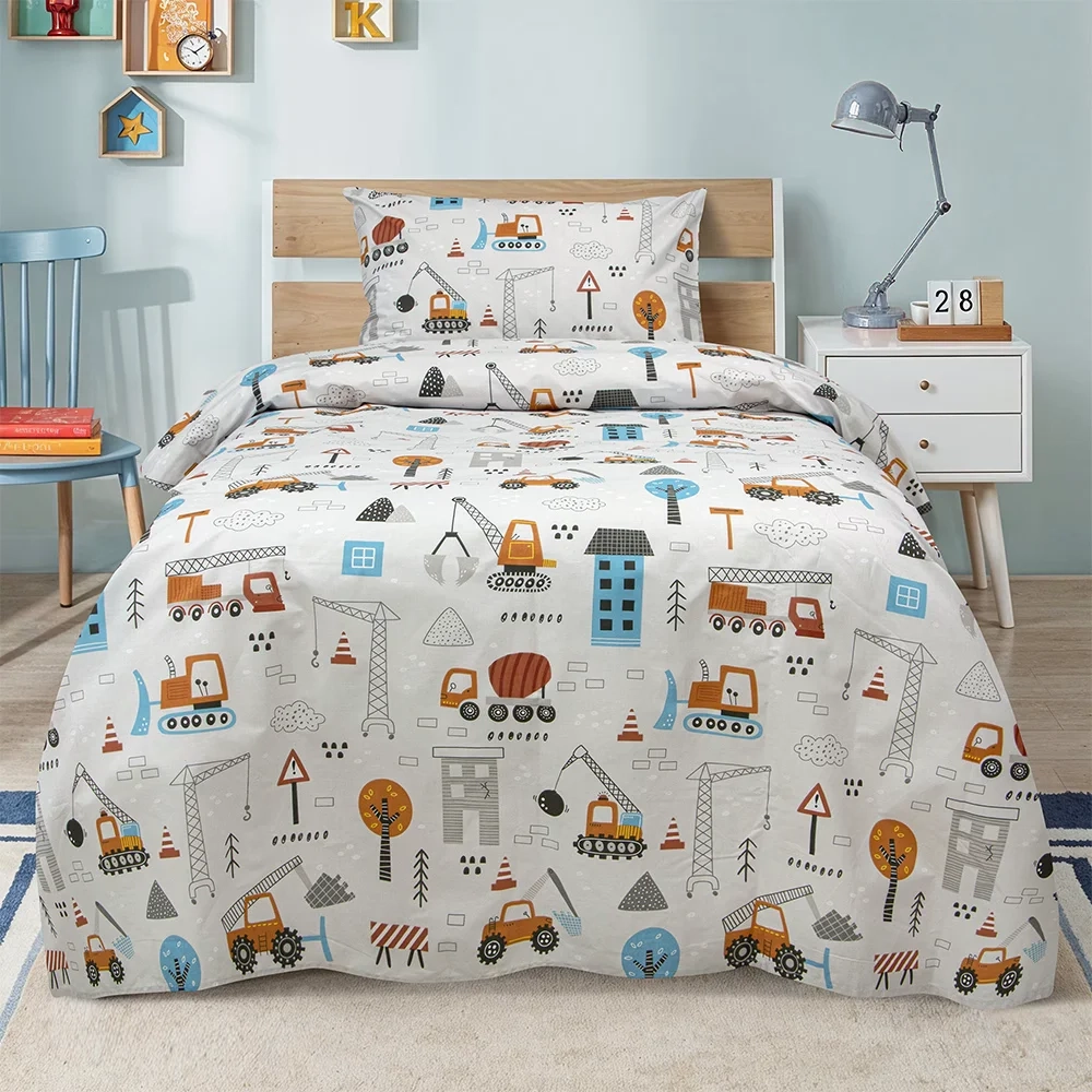 LINO Σετ Παιδική Παπλωματοθήκη (160x240) Playground Town Γκρι