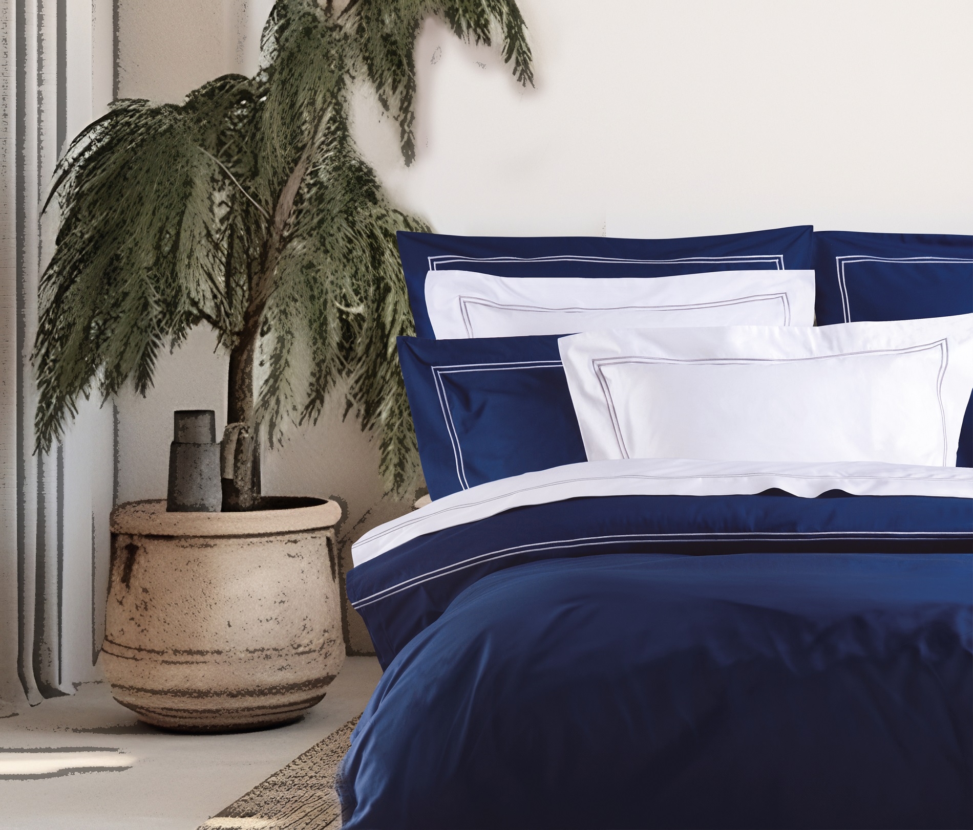 ΣΕΤ ΣΕΝΤ KING  ΒΑR4 (09) D.BLUE 2*270Χ290CM 2*Χ50Χ70CM 230TC 100% COT/SATIN