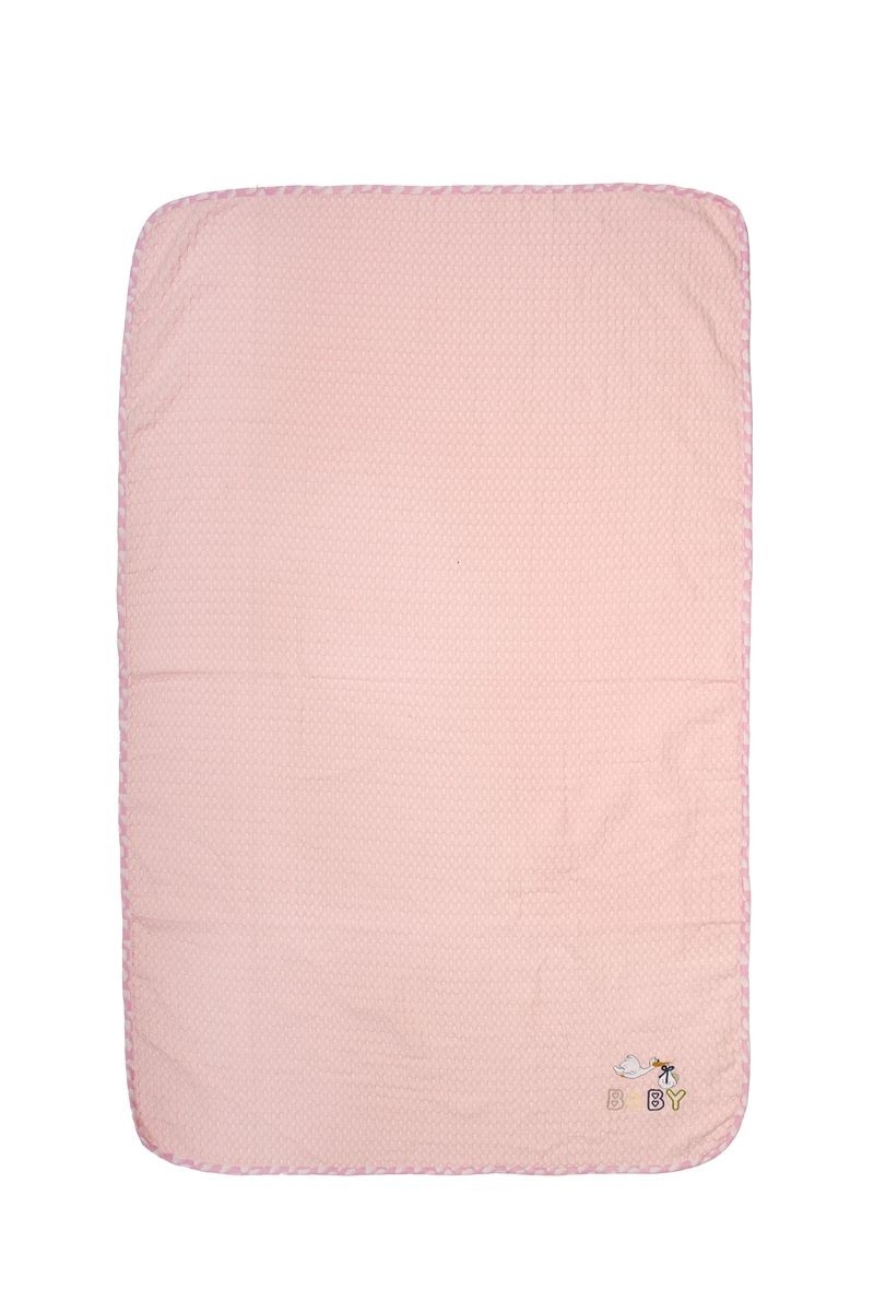Κουβέρτα Πικέ Με Κέντημα bebe Stork 192 80X110 Pink 100% Cotton