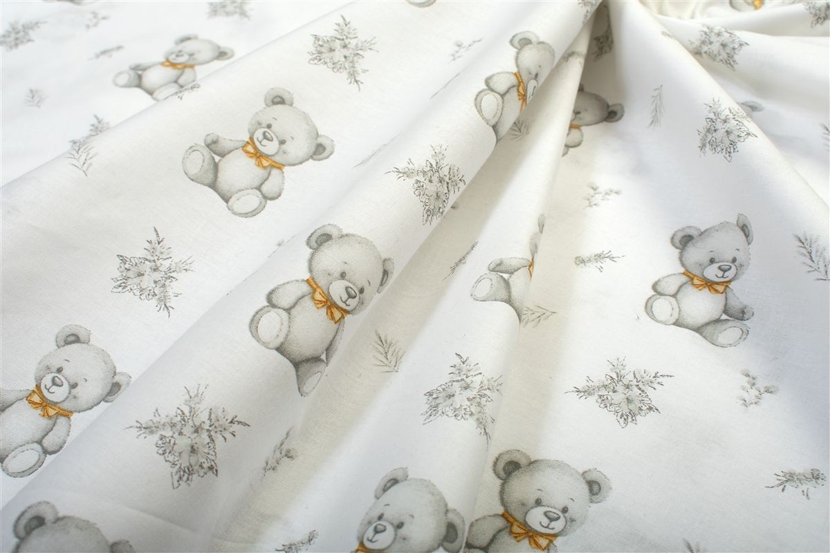 Πάπλωμα Εμπριμέ bebe Newborn Bear 717 120x160 White-Grey 100% Cotton