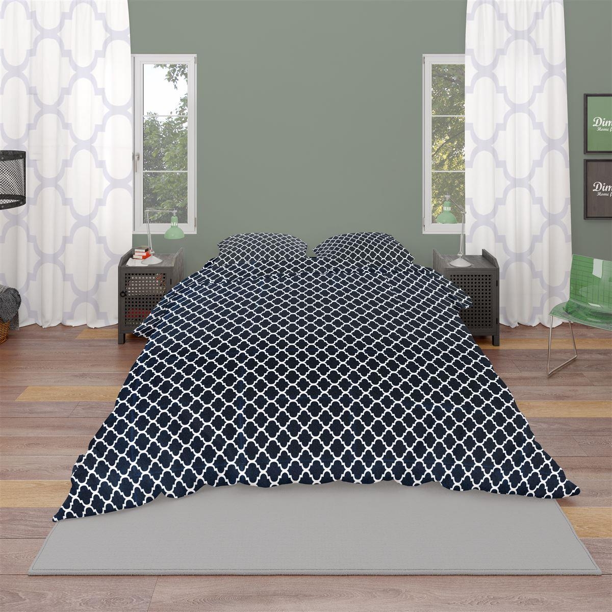 ΣΕΝΤΟΝΙΑ ΕΜΠΡΙΜΕ ΣΕΤ 4 τεμ Windows 175 220X240 Dark blue-White Cotton 100%