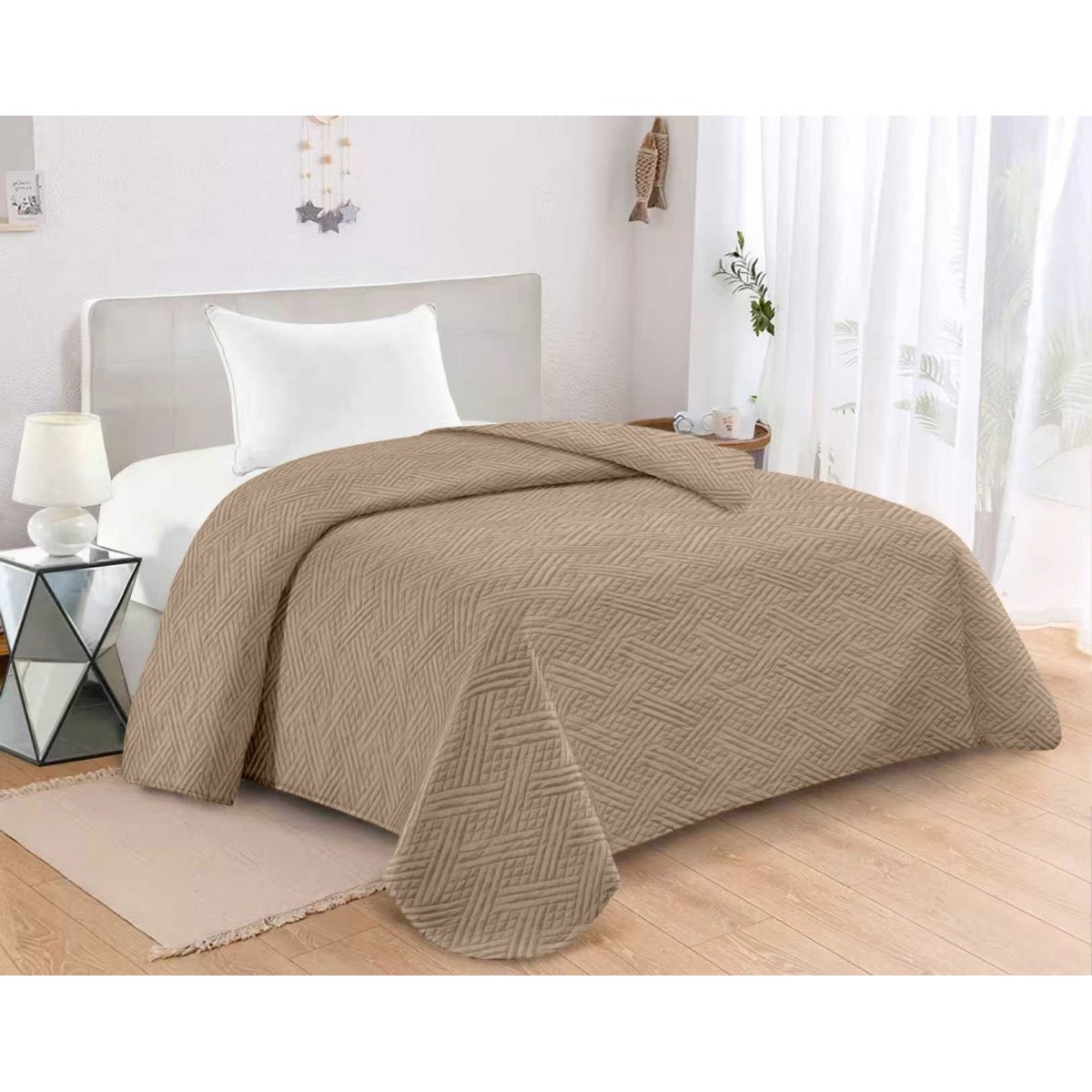ΚΟΥΒΕΡΛΙ MICROFIBER ΥΠΕΡΔΙΠΛΟ 220X240 ADAM HOME GLORIA MOCHA