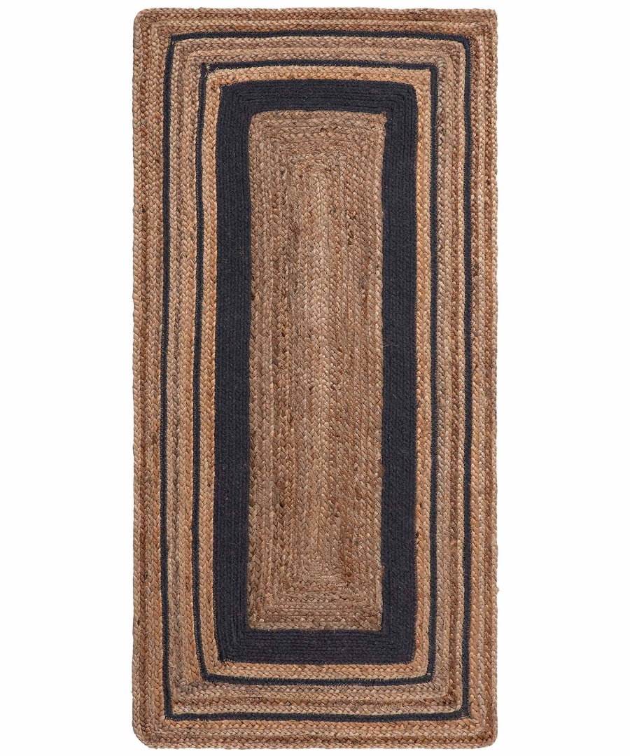 Χαλί γιούτα 1728 (60cm x 130cm) natural/black