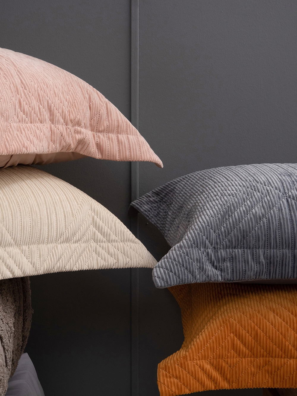Ζεύγος Μαξιλαροθήκες Oxford Velvet 50x70 cm DIZZA GREY