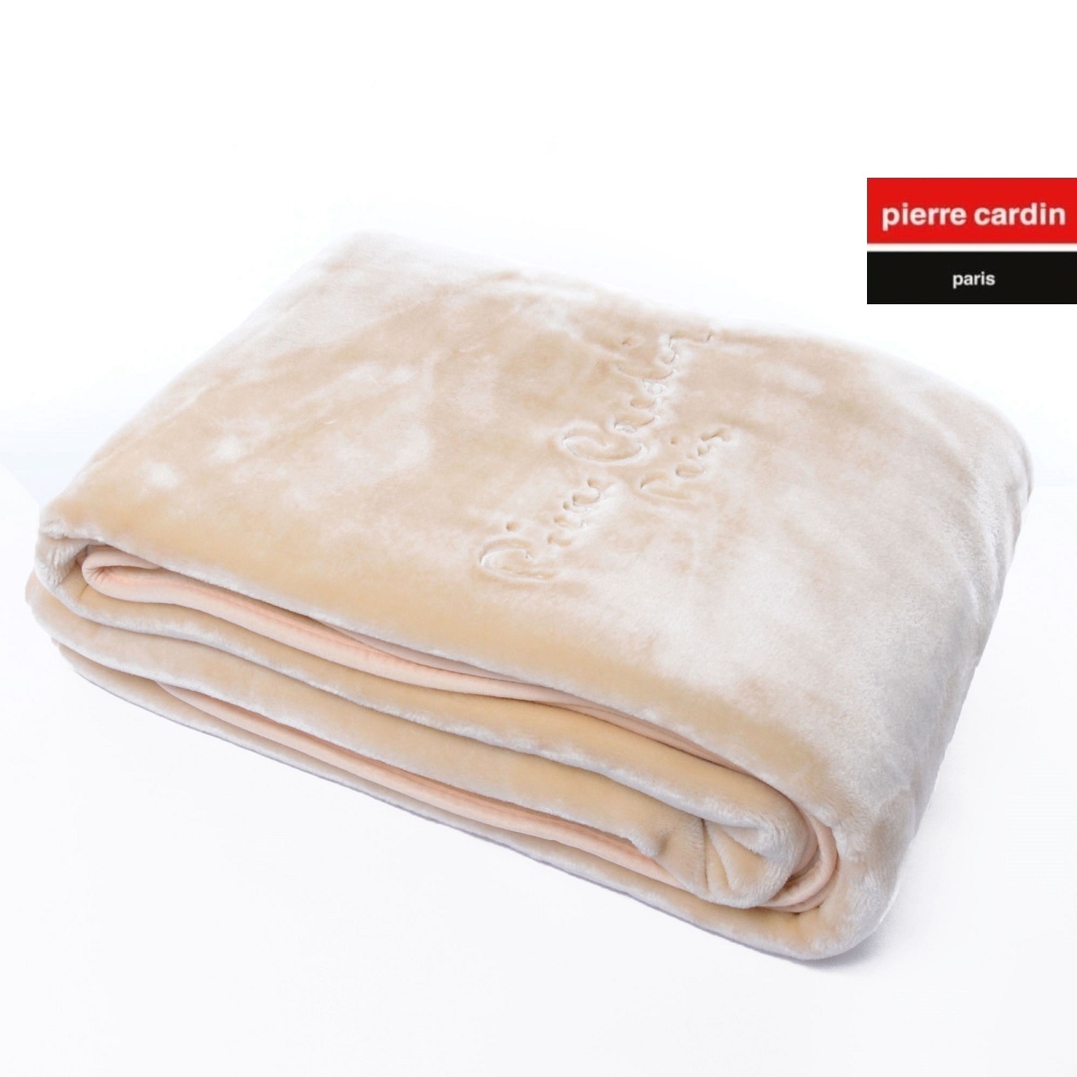 Κουβέρτα Μονή Βελουτέ 160x220 Pierre Cardin Nancy Εκρού