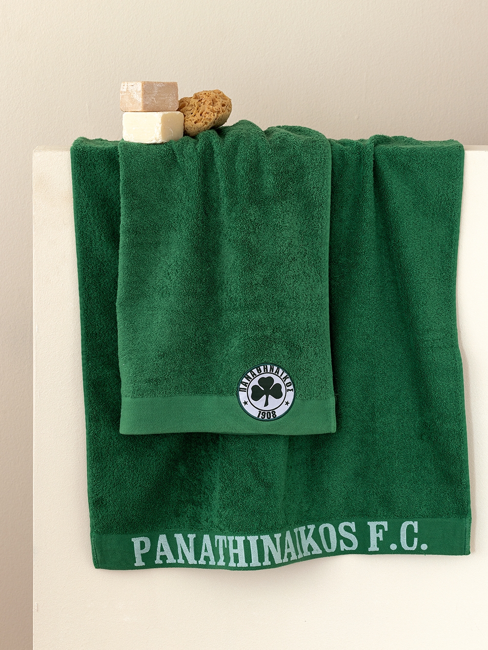 Πετσέτα Προσώπου Panathinaikos F.C. 100% Βαμβάκι 50x100 cm