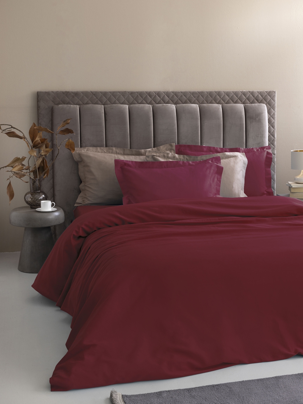 Ζεύγος Μαξιλαροθήκες Oxford 52x72 Posh Sateen BORDO