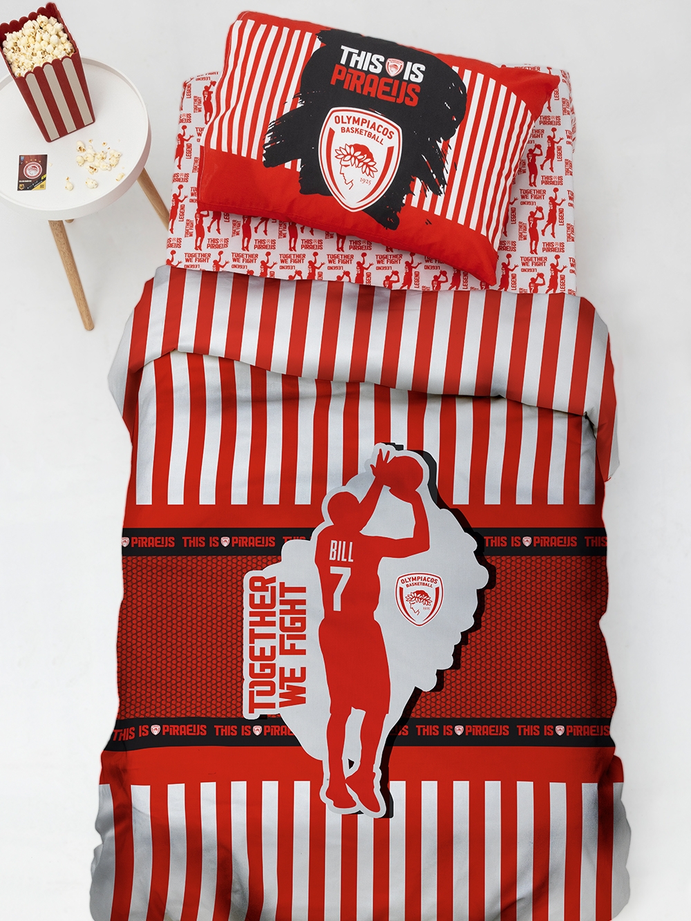 Ζεύγος Μαξιλαροθήκες Olympiacos B.C. 52x72 cm, 100% Βαμβάκι