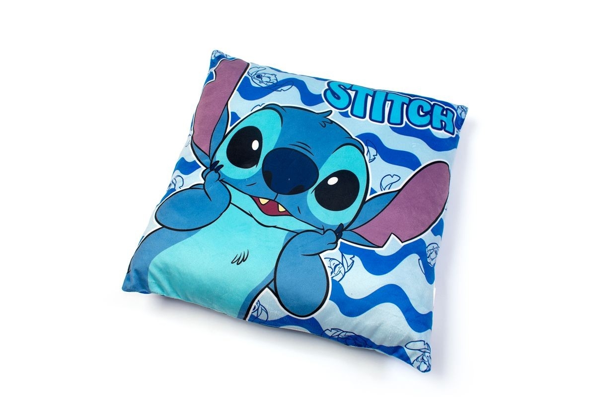 Βελούδινο Μαξιλάρι Disney Home Stitch 09 38x38 Blue 100% Velboa