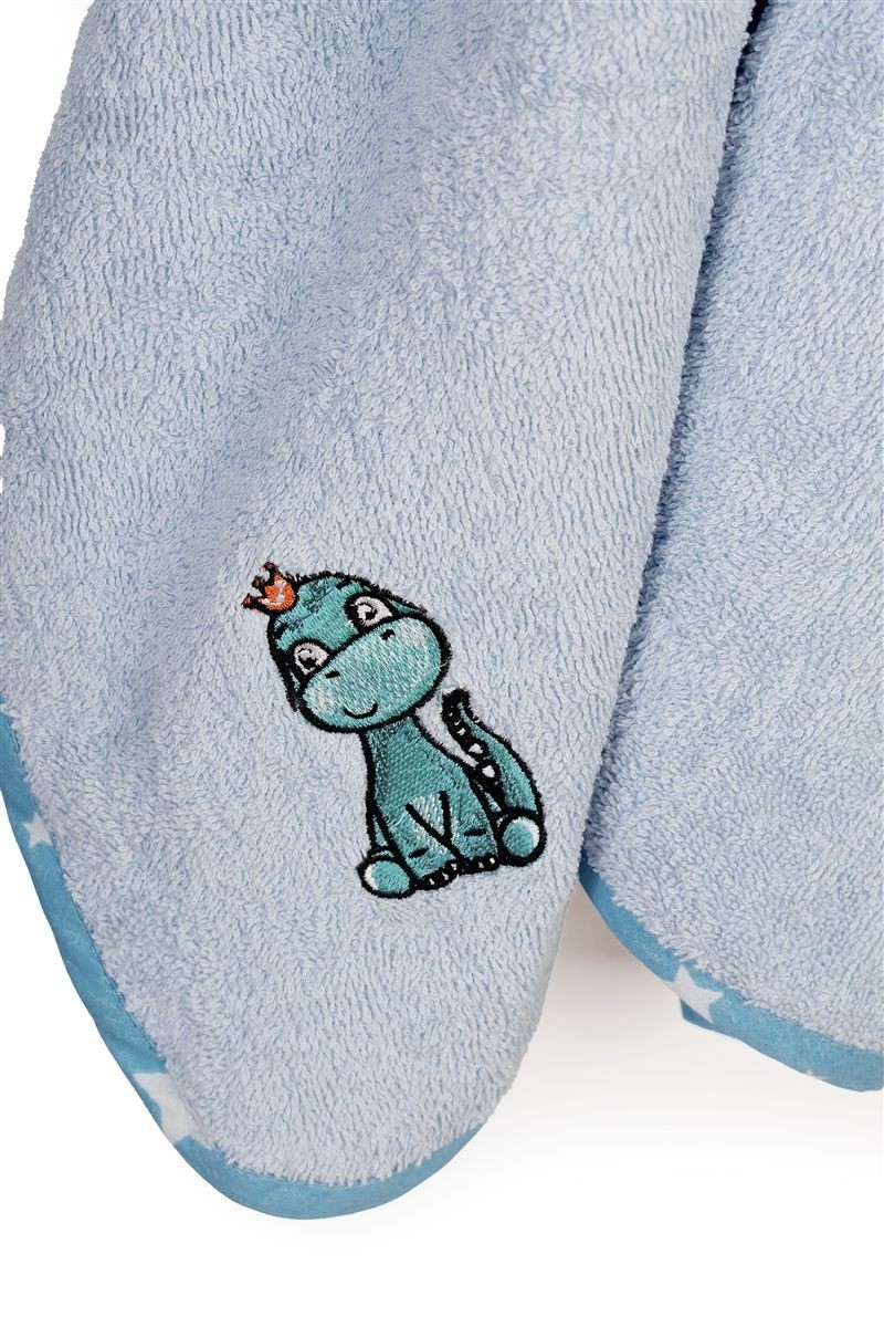 Κάπα Με Κέντημα bebe Dinosaur 179 75X85 Sky Blue 100% Cotton
