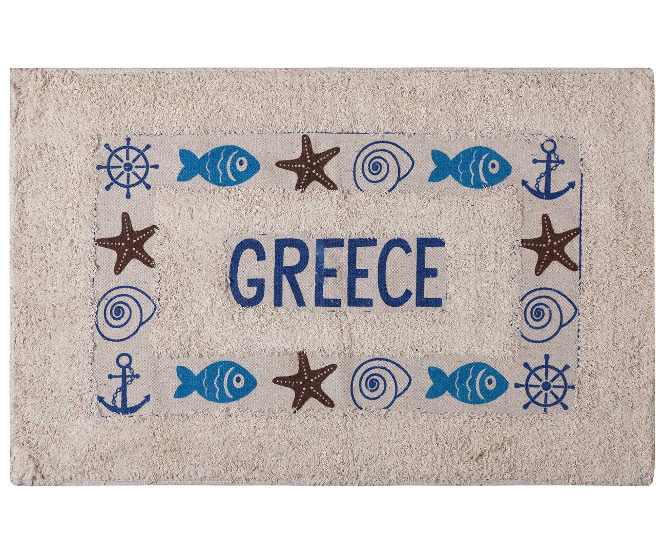 Πατάκι ψάρι GREECE (50cm x 80cm) μπλέ