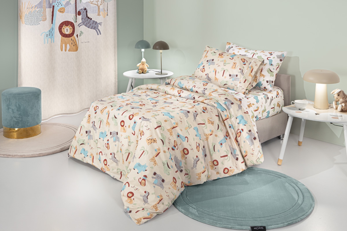 Σετ 3τμχ Παιδικά Σεντόνια Jungle Natural