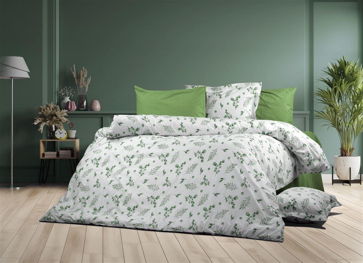 Σεντόνια Εμπριμέ Σετ 3 τεμ Μυρτώ 351 220X240 Green 100% Cotton Flannel