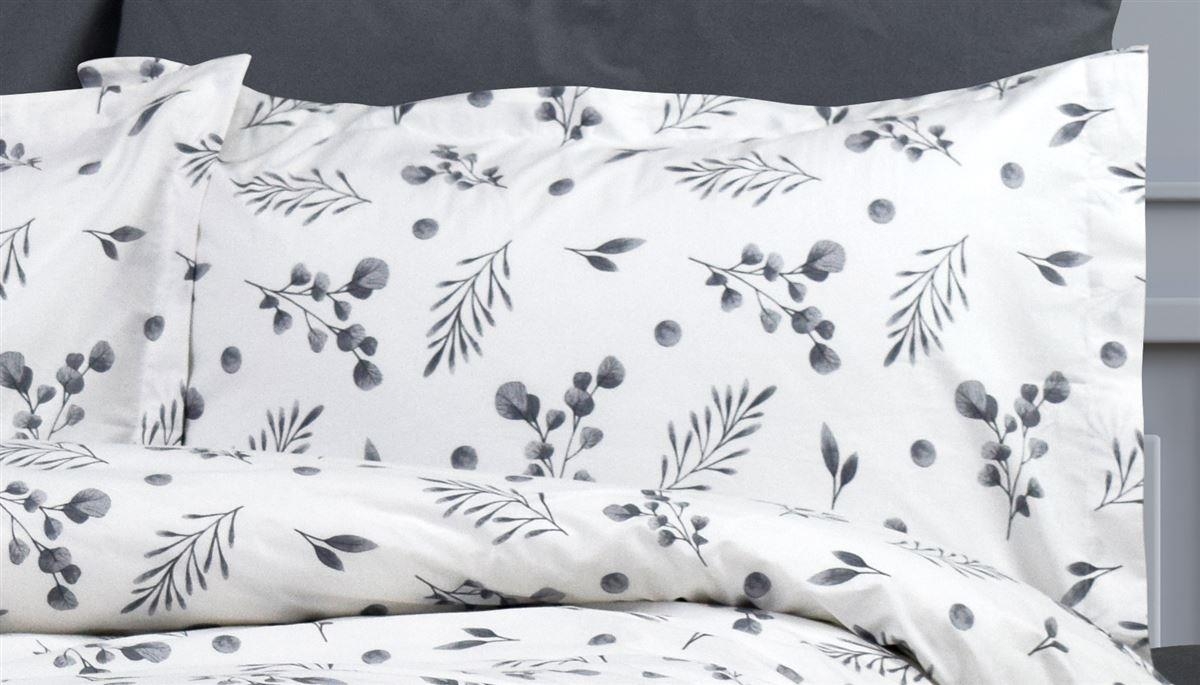 Μαξιλαροθήκη Εμπριμέ Μυρτώ 350 50X70 Grey 100% Cotton Flannel