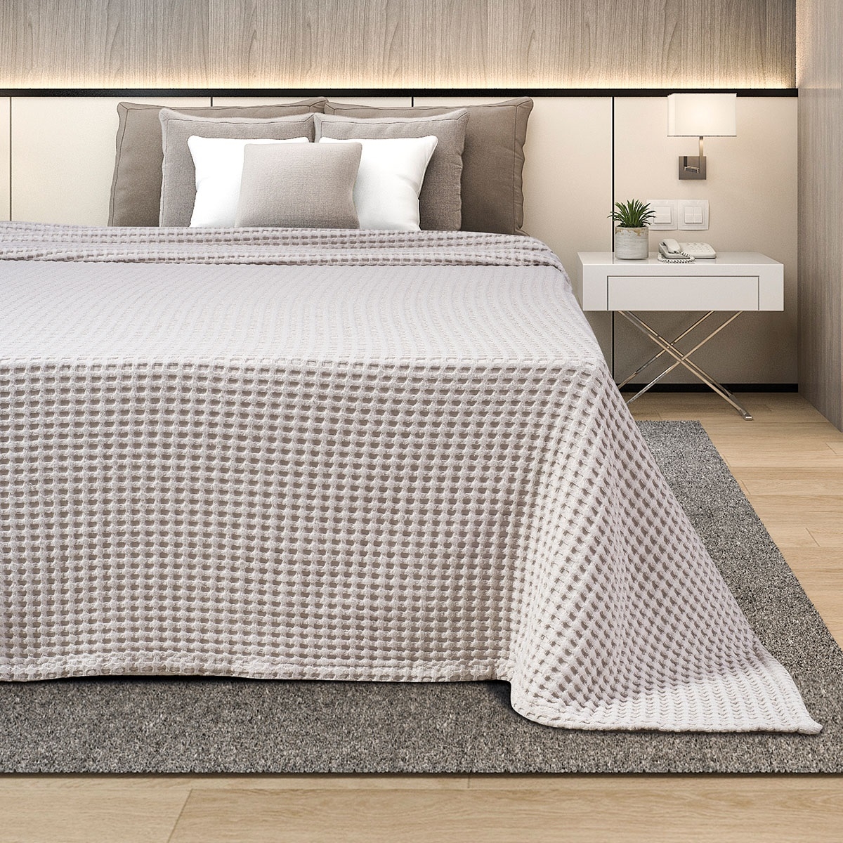 ΚΟΥΒΕΡΤΑ ΠΙΚΕ KING SIZE ADAM HOME 240X260  CAPPUCCINO