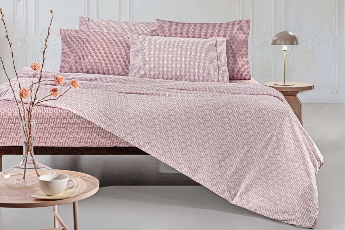 Σετ 4τμχ Σεντόνια Sandy Old Pink με Λάστιχο