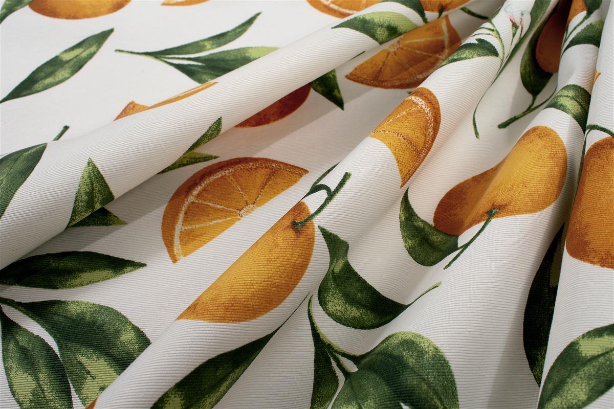 Καρέ Αλέκιαστο Oranges 474 90X90 White-Orange 70/30 Cott/Pol