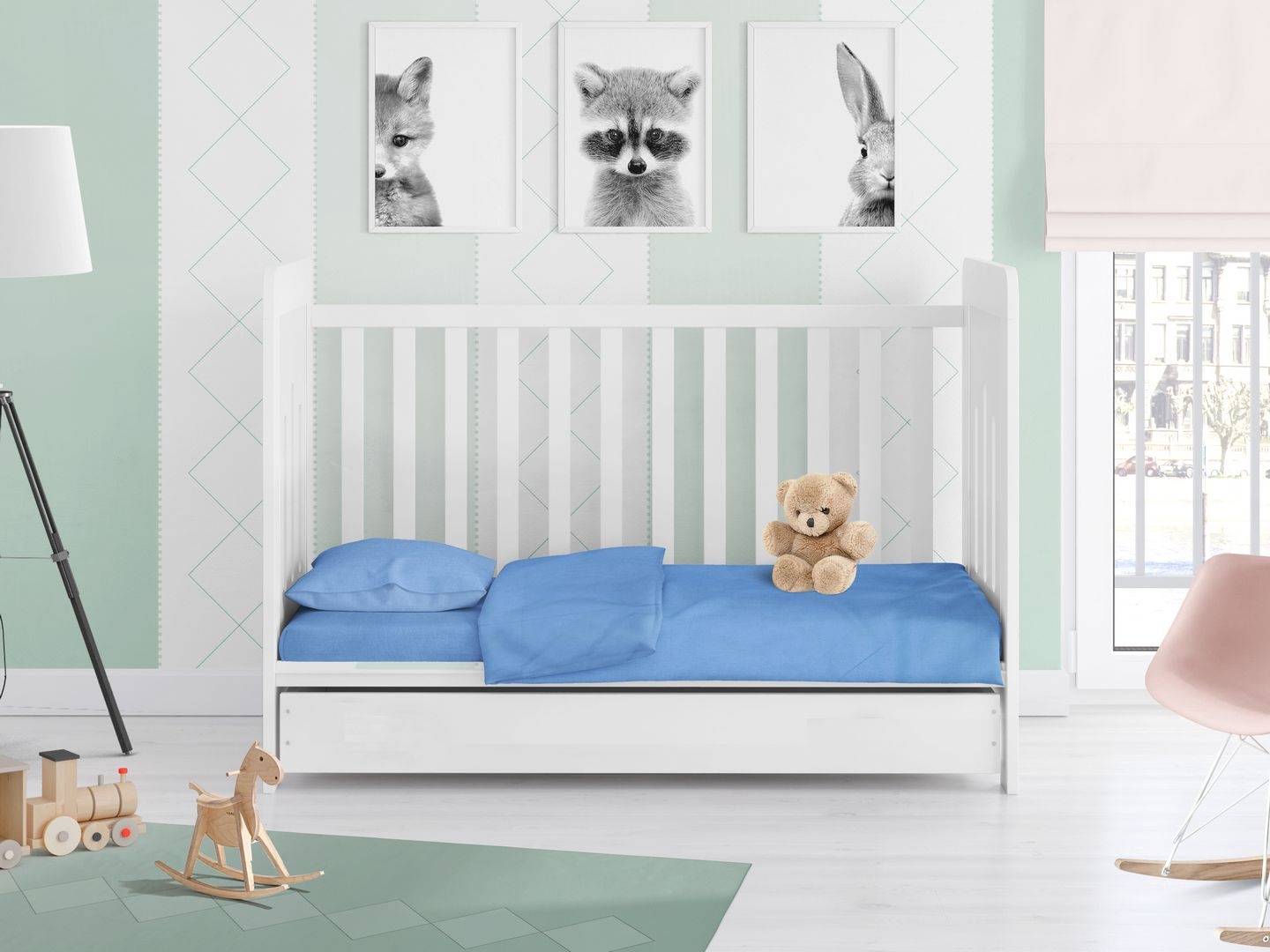 ΠΑΠΛΩΜΑΤΟΘΗΚΗ bebe Solid 498 120X160 Sky blue Cotton 100%