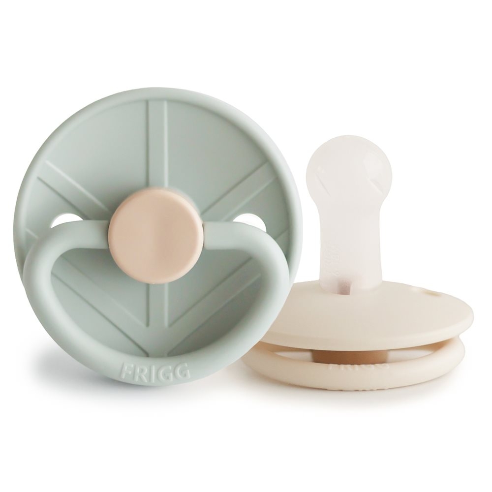 Σετ 2 Πιπίλες Σιλικόνης FRIGG Little Viking Sage/Cream 6-18 Μηνών
