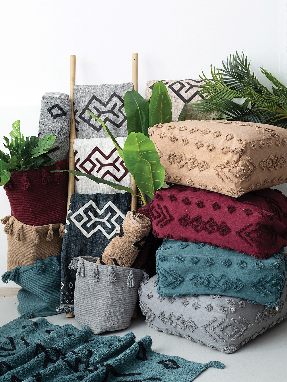 Διακοσμητικό Καλάθι Αποθήκευσης FABIAN Bordeaux 30x40 cm - 100% Βαμβάκι