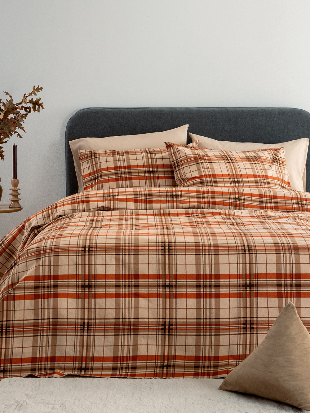 Σετ Σεντόνια Υπέρδιπλα Flannel Beauty 240x265 FB0248 Με Λάστιχο