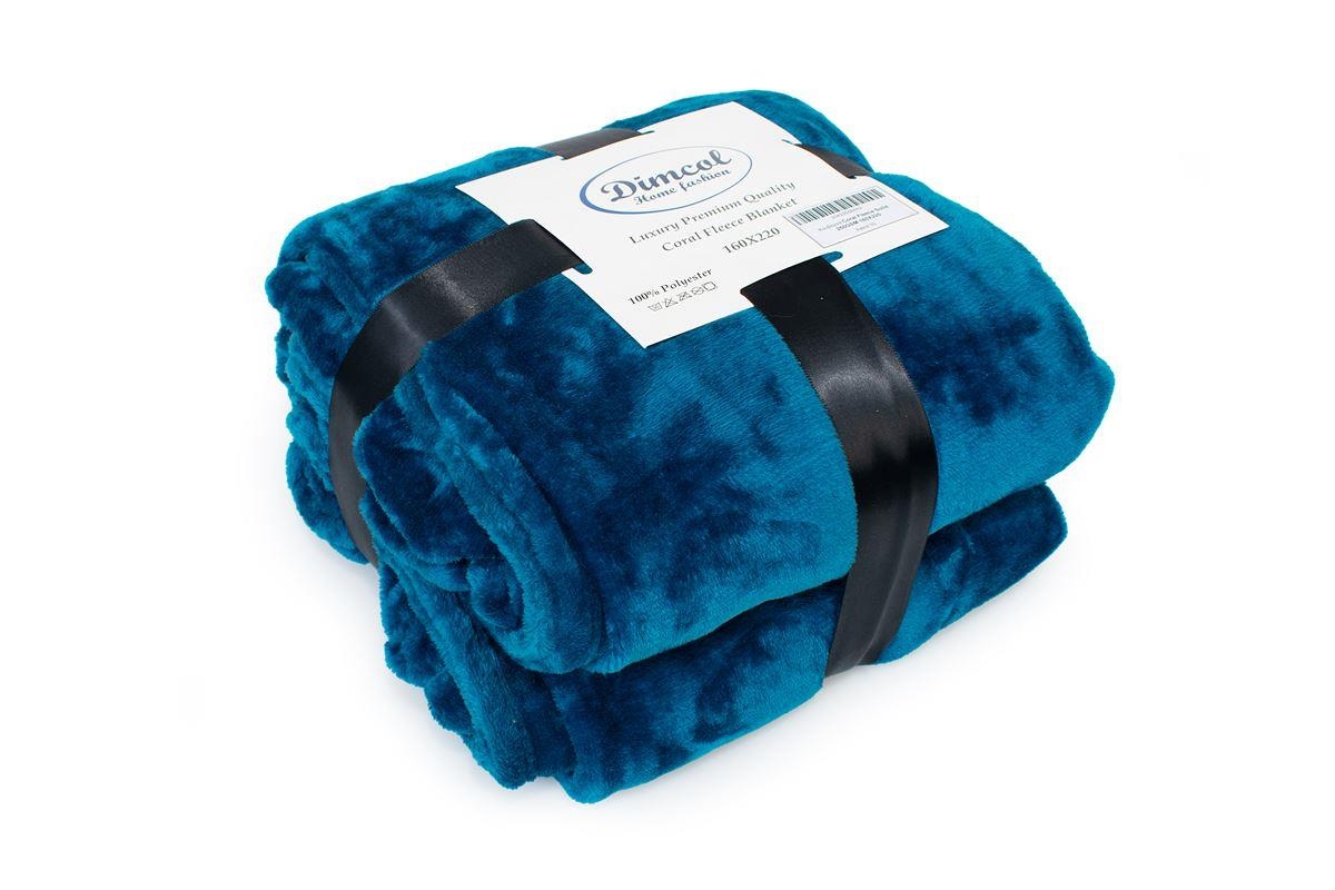 Κουβέρτα Coral Fleece Solid 03 160X220 Petrol 100% Polyester