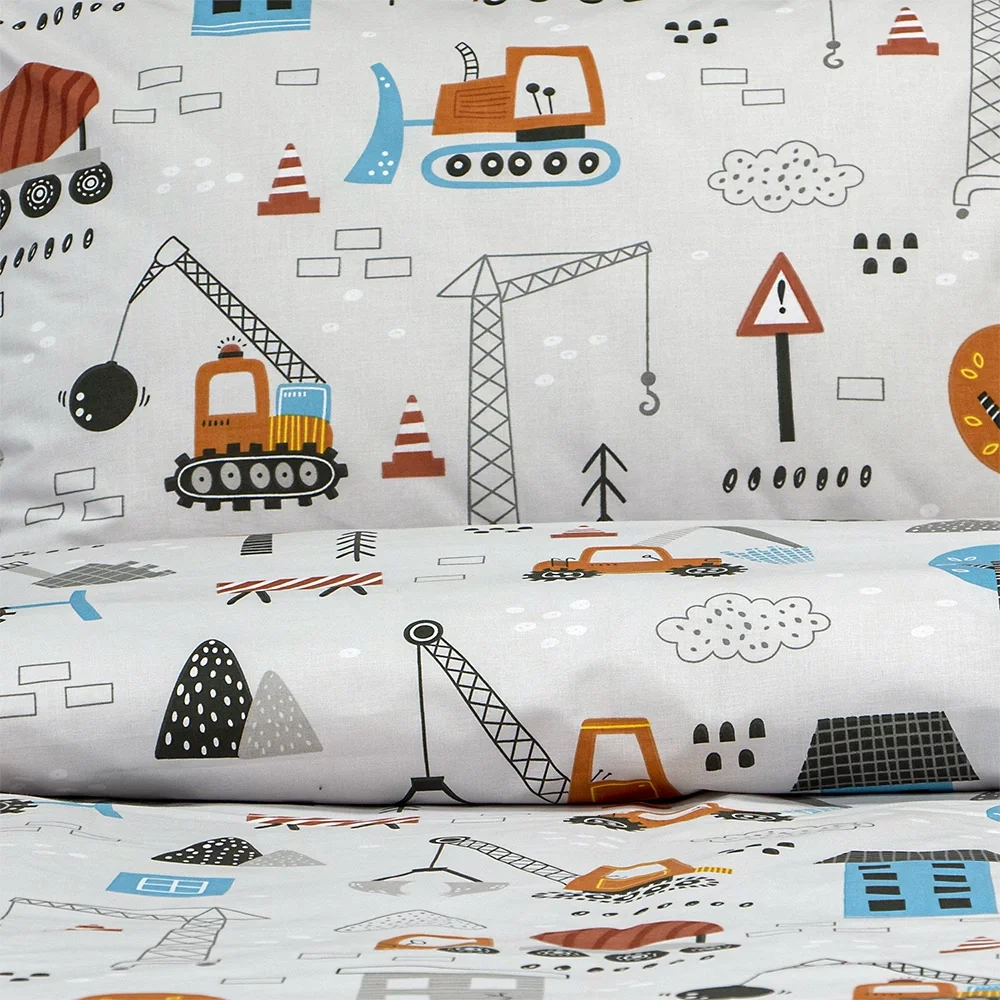LINO Σετ Παιδική Παπλωματοθήκη (160x240) Playground Town Γκρι