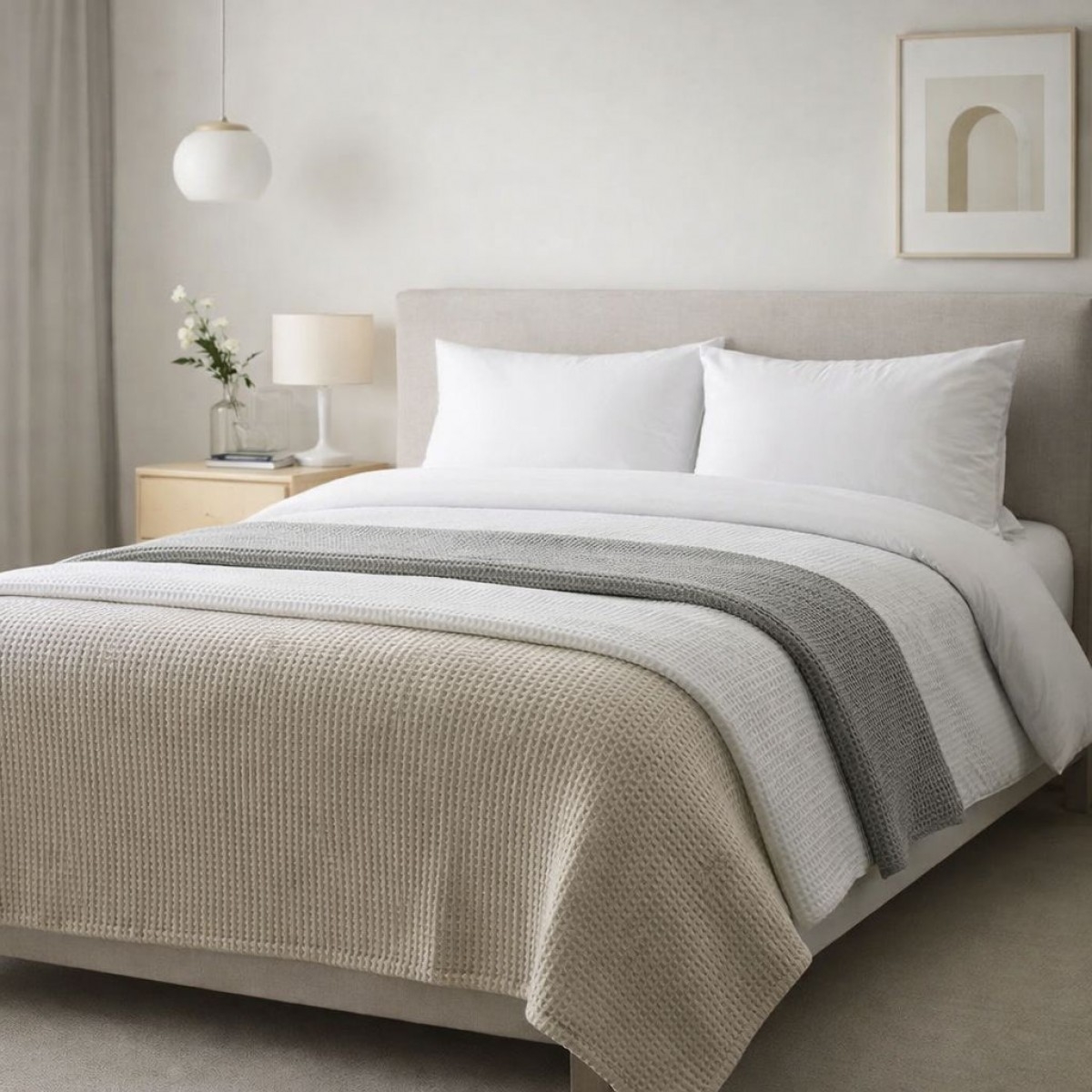 Κουβέρτα Πικέ Μονή 165x240 cm - 100% Βαμβάκι Sanforized Adam Home