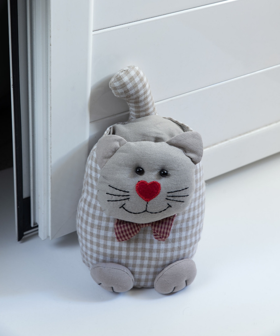 Doorstop γάτα (20cm x 25cm) μπέζ