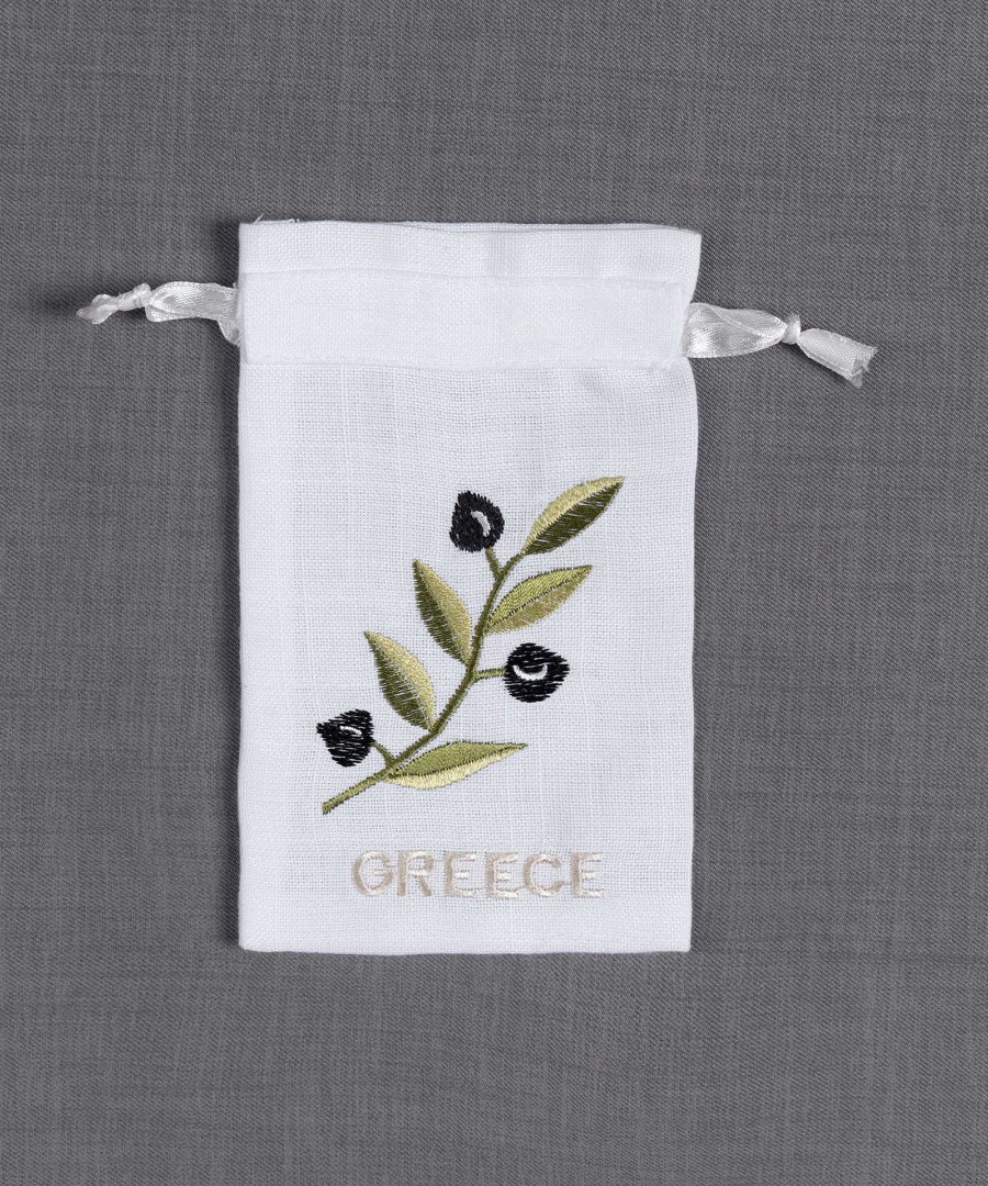 Σαπουνοθήκη (10τμχ) GREECE (9cm x 14cm) λευκό με χρώμα