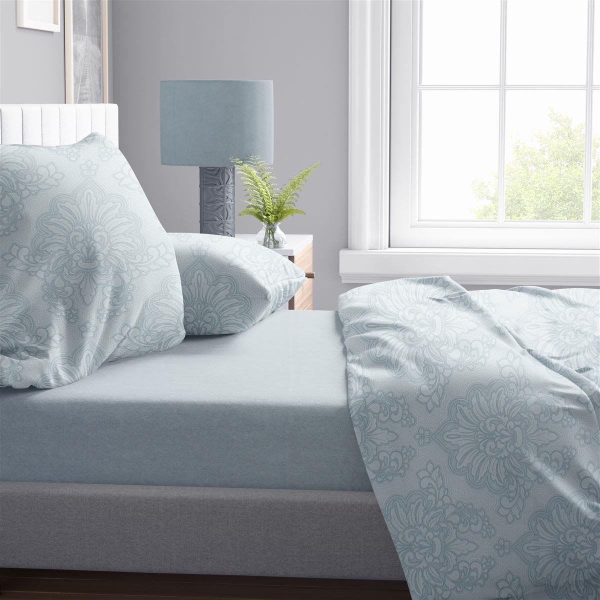 Παπλωματοθήκη Εμπριμέ Άρτεμις 705 220X240 Light Blue-Grey 100% Cotton