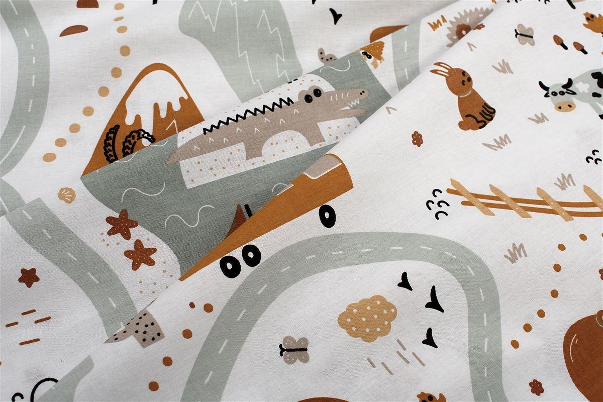 Κατωσέντονο Με Λάστιχο bebe Countryside 580 0,70X1,40X0,15 White-Mint 100% Cotton