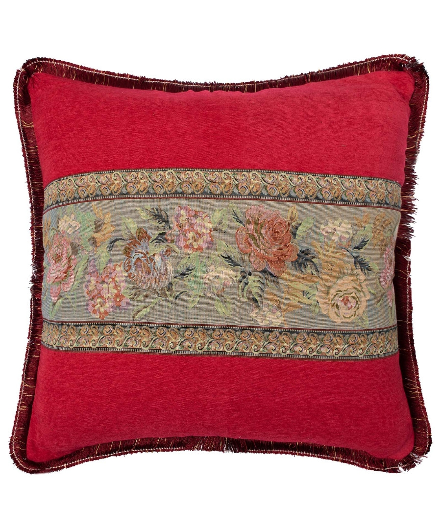 Μαξιλαροθήκη με κρόσσι 572 (45cm x 45cm) κόκκινο