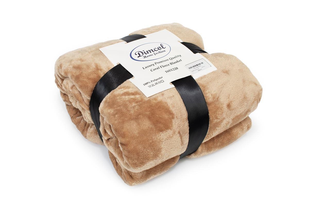 Κουβέρτα Coral Fleece Solid 02 220X240 Beige 100% Polyester