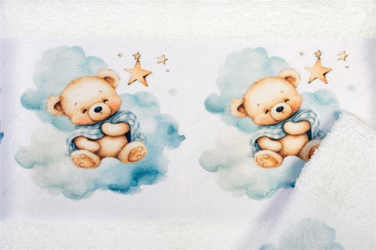 Πετσέτα Σετ 2 τεμ Με Ψηφιακή Εκτύπωση bebe Cute Bear 302 30X50,70X140 White 100% Cotton