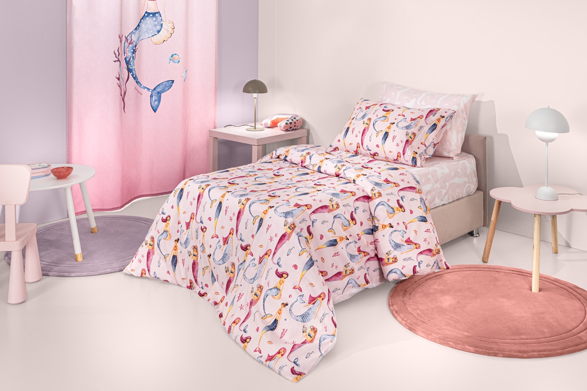 Σετ 3τμχ Παιδικά Σεντόνια Merida Pink με Λάστιχο