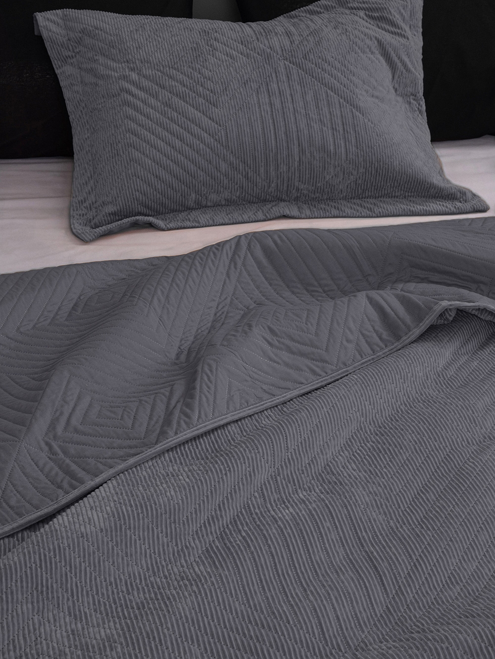 Ζεύγος Μαξιλαροθήκες Oxford Velvet 50x70 cm DIZZA GREY