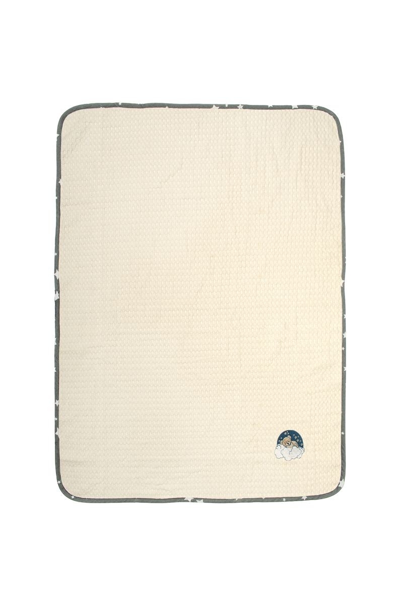 Κουβέρτα Πικέ Με Κέντημα bebe Cloudy Bear 177 80X110 Ecru-Grey 100% Cotton