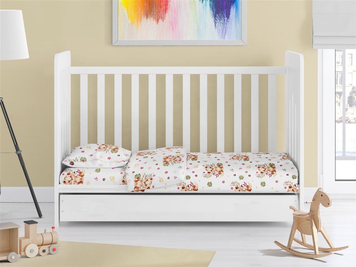 ΚΑΤΩΣΕΝΤΟΝΟ ΜΕ ΛΑΣΤΙΧΟ bebe Lion Cub 530 0,70X1,40X0,15 Beige 100% Cotton