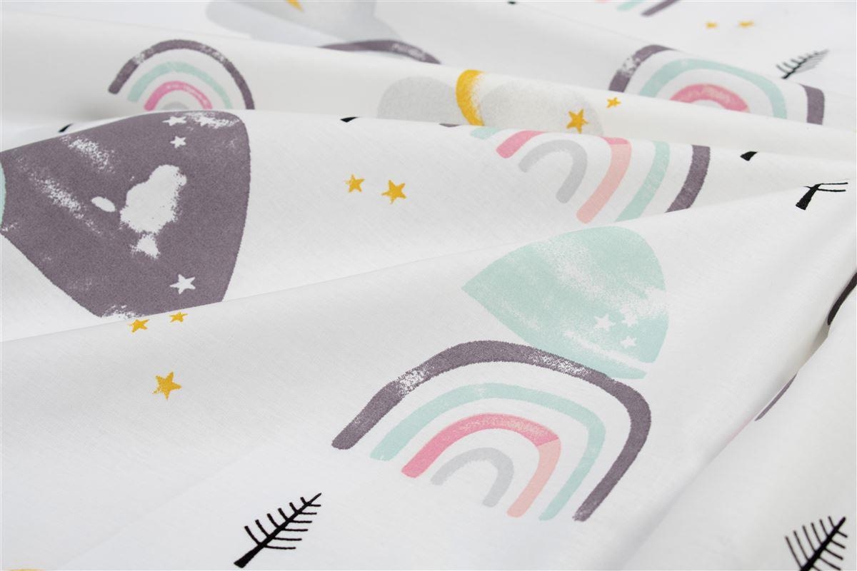 Κατωσέντονο Με Λάστιχο bebe Rainbow 575 0,70X1,40X0,15 White-Pink 100% Cotton