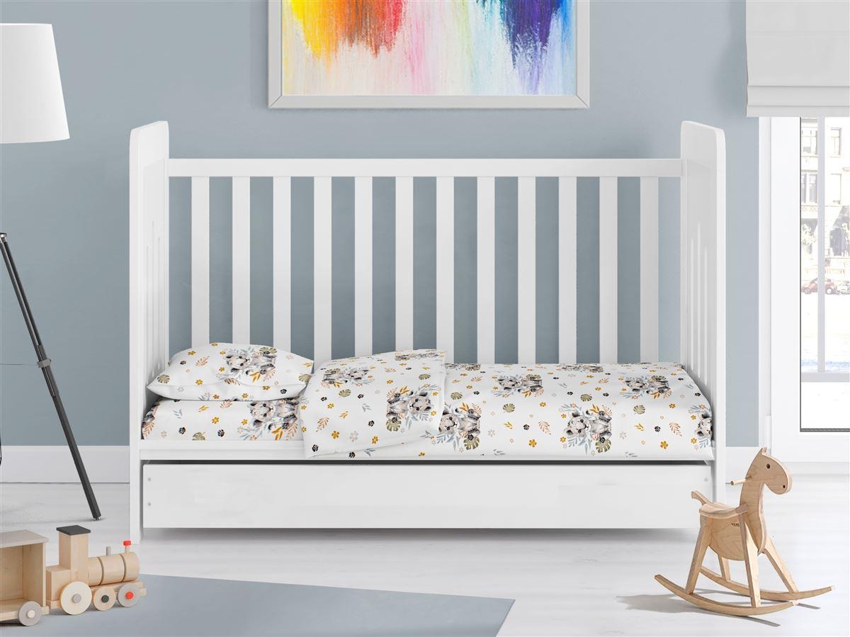 ΚΑΤΩΣΕΝΤΟΝΟ ΜΕ ΛΑΣΤΙΧΟ bebe Lion Cub 531 0,70X1,40X0,15 Grey 100% Cotton