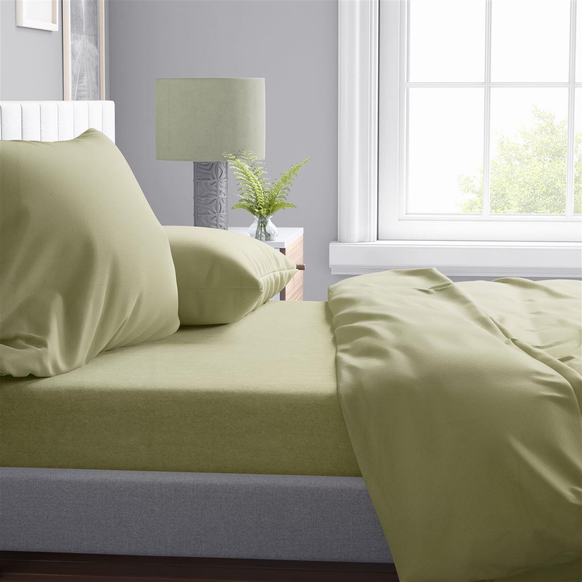 Σεντόνια Σετ 4 τεμ Solid 504 220X240 Olive 100% Cotton