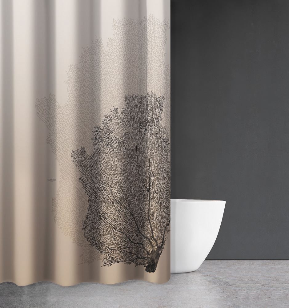 Κουρτίνα Μπάνιου Seawater Des 621 Natural με Κρίκους 