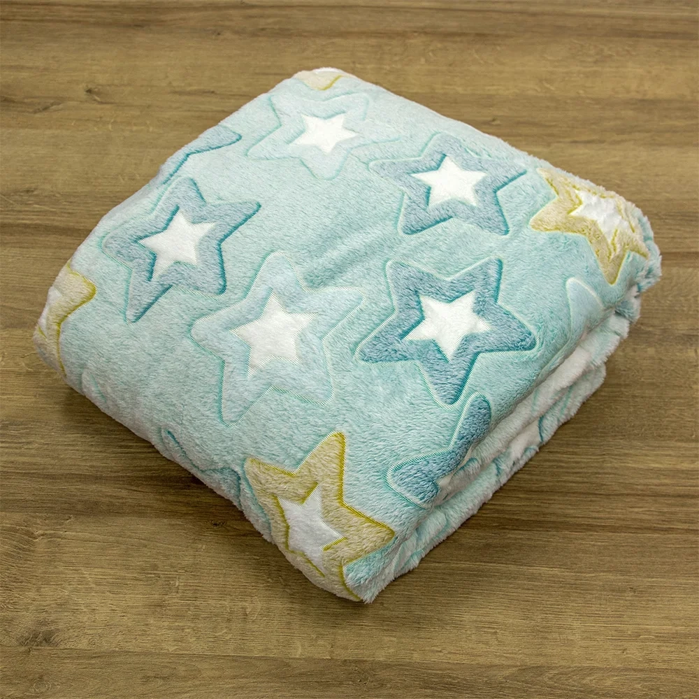 LINO ΚΟΥΒΕΡΤΑ FLEECE ΦΩΣΦΟΡΙΖΕ STER MINT 110X150