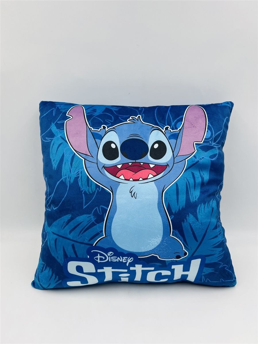 Βελούδινο Διακοσμητικό Μαξιλάρι Disney Stitch 38x38 cm Dark Blue