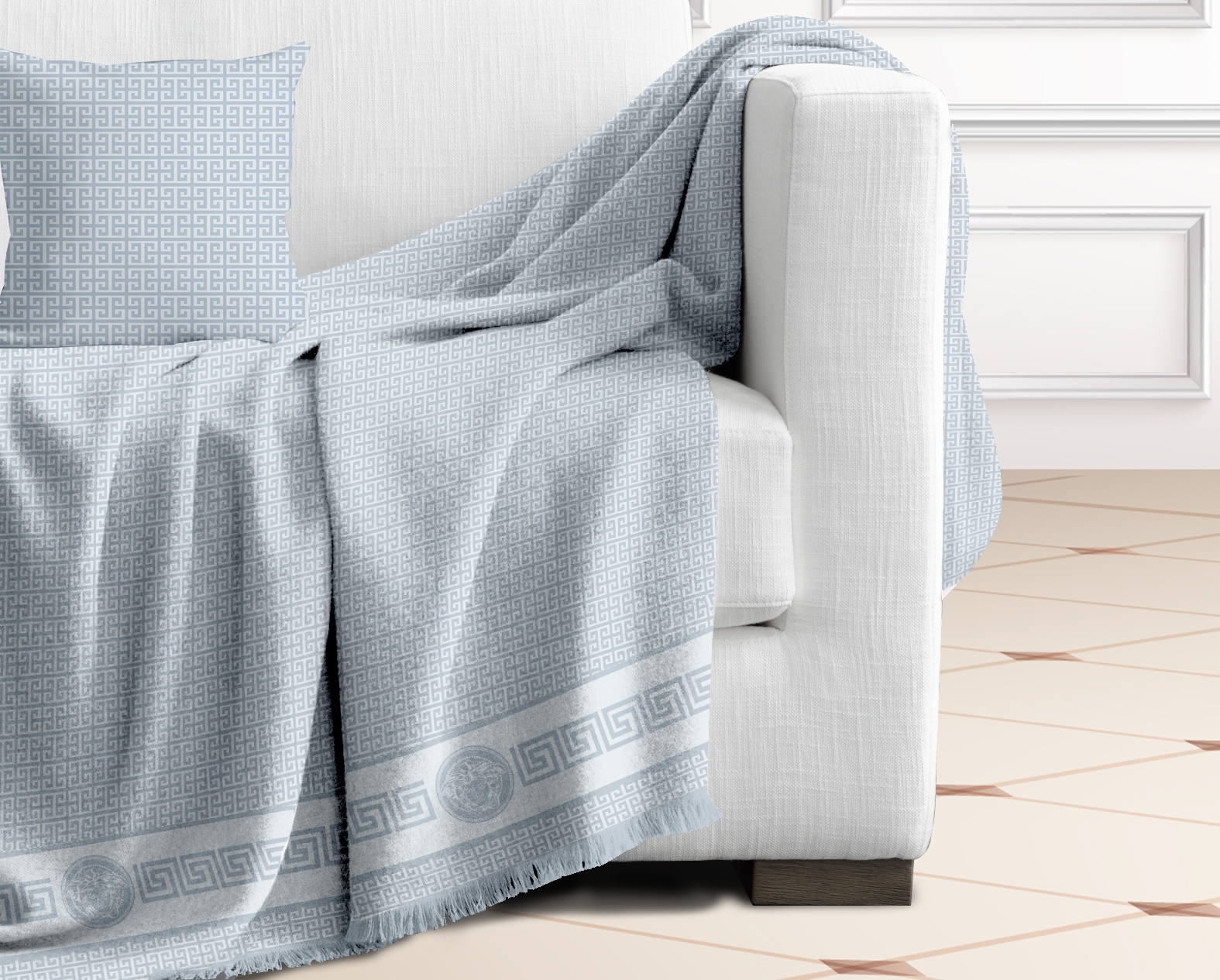 MEDINA Διακοσμητική Μαξ/θήκη BLUE (40Χ40cm) 100% COTTON