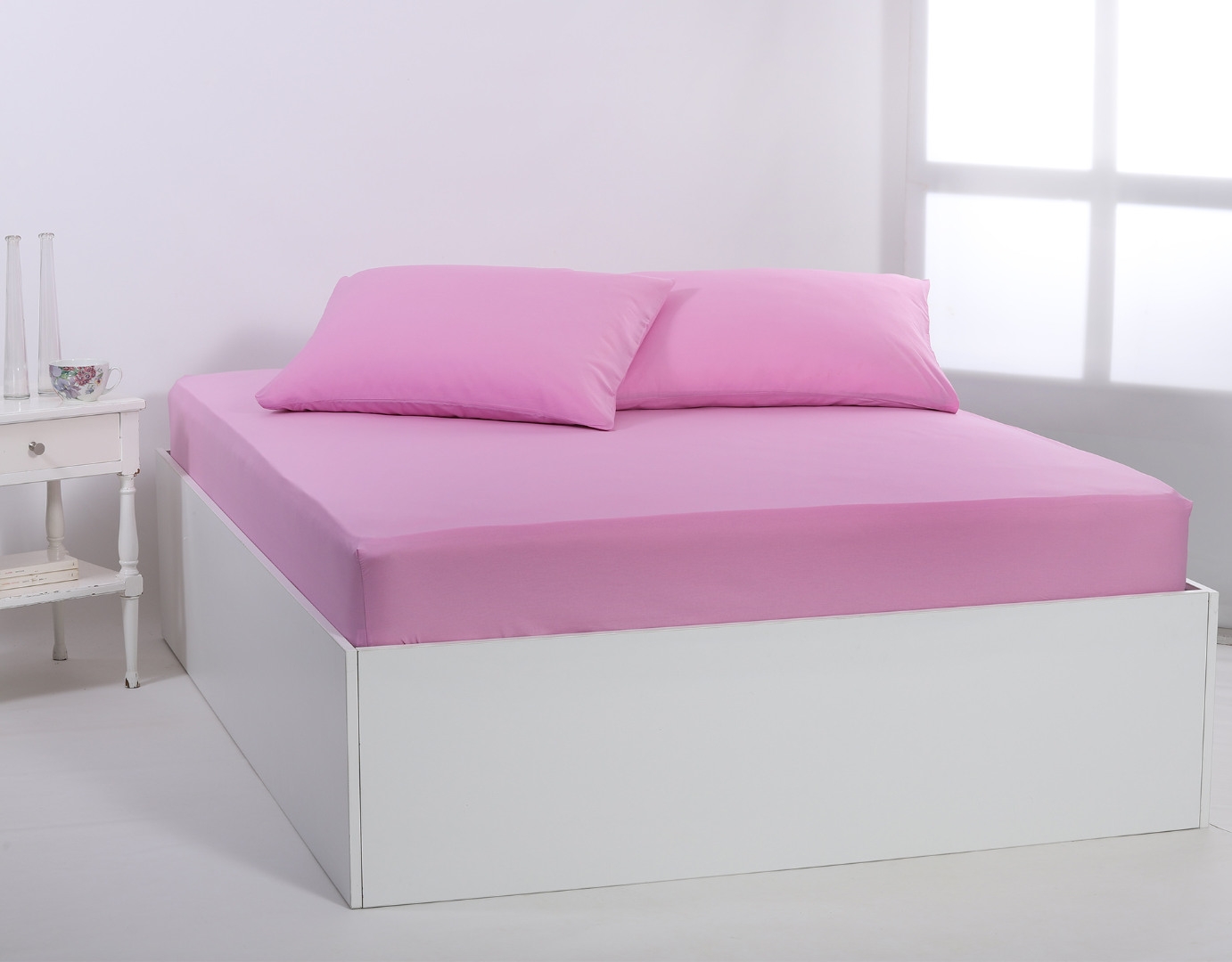 Βαμβακερό σεντόνι essentials (125cm x 200cm + 35cm) pastel levander